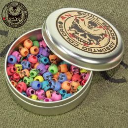 COLOR SKULL HEAD BEADS ASSORT KIT CAN