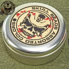 COLOR SKULL HEAD BEADS ASSORT KIT CAN