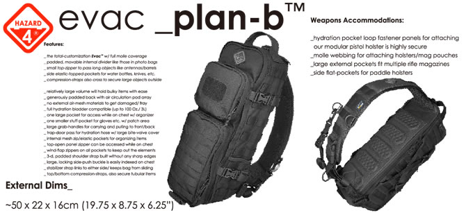 PLAN B TACTICAL SLING BAG (classic)/ HAZARD4